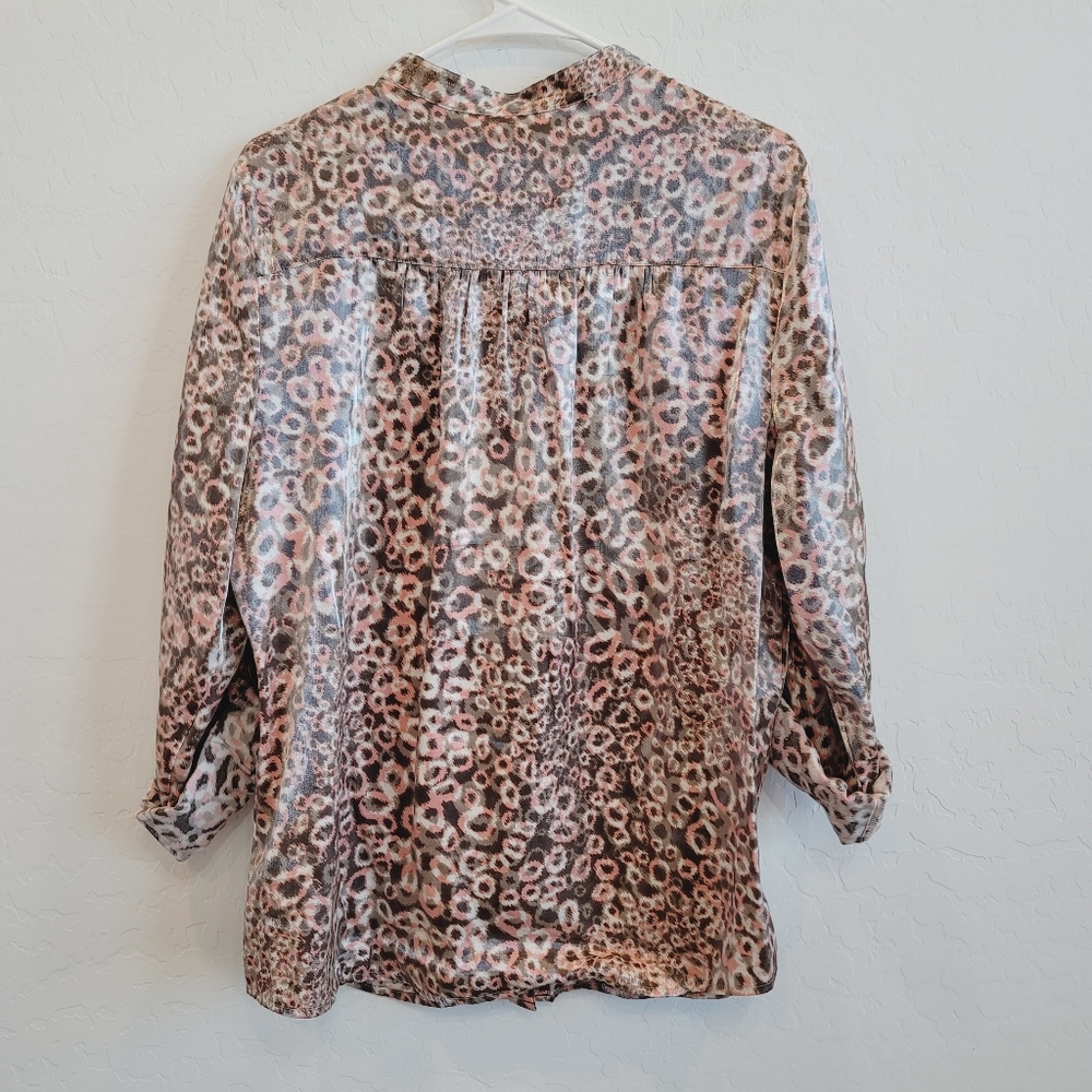 Ruby Rd. Satin Button Down Ruffle Front Blouse Wo… - image 5